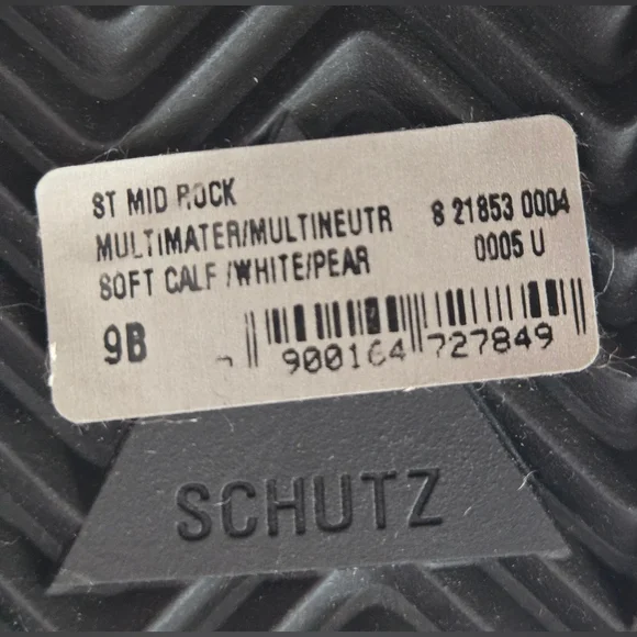 Schutz ST-Mid Rock Sneaker, Women's US Size 8. White/Black/Cream - Picture 8 of 10